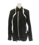 コムデギャルソンブラック COMME des GARCONS BLACK AD2010 シャツ ブラウス フリル 長袖 S 黒 ブラック 1F-B006 /☆G