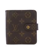 ルイヴィトン LOUIS VUITTON モノグラム コンパクト ジップ 財布 二つ折り 小銭入れ 茶 ブラウン M61667 /AN ■OH