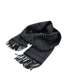 バーバリー BURBERRY マフラー フリンジ チェック柄 カシミヤ グレー /AN
