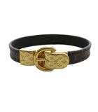 ルイヴィトン LOUIS VUITTON ブラスレ ファッスン ユア LV ブレスレット バングル レザー 茶 ブラウン ゴールドカラー M6170 /YT ■OH
