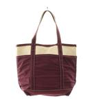 エルエルビーン L.L.BEAN カスコベイ BOAT AND TOTE トートバッグ キャンバス USA製 ボルドー 白 ホワイト /KU