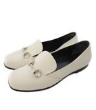 グッチ GUCCI ホースビットローファー モカシン レザー 36 白 370229 /KH