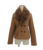 ルシェルブルー LE CIEL BLEU 2WAY ピーコート 36 ピンクベージュ ラムファー ダブルブレスト 長袖 /LP