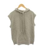 マイケルコース MICHAEL KORS Cotton and Cashmere Sleeveless Hoodie ノースリーブニット プルオーバー カシミヤ混 M グレー 651AKM964 /HN
