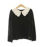 ケイトスペード KATE SPADE 子供服 カットソー Tシャツ 衿レース 長袖 140 黒 ブラック 8723214-88 /HN