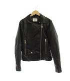 ザラ ZARA 子ども服(女の子用) 13-14 レザージャケット 黒 無地 アシンメトリージップ /JP