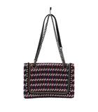 ザラ ベーシック ZARA BASIC ショルダーバッグ ハンドバッグ ツイード 黒 ブラック 赤 レッド 青 ブルー 白 ホワイト /AN