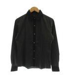 ラウンジリザード LOUNGE LIZARD シャツ コットン 長袖 ストライプ柄 1 黒 グレー /GG