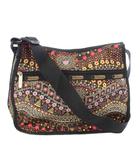 レスポートサック LesportSAC ショルダーバッグ メッセンジャー 花柄 黒 ブラック マルチカラー /TK