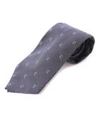 セリーヌ CELINE ネクタイ レギュラータイ シルク 総柄 ロゴ チャコールグレー /BB ■OH ■GY14