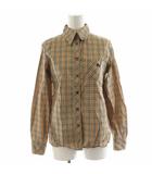 バーバリーブルーレーベル BURBERRY BLUE LABEL ノバチェック シャツ ブラウス 長袖 コットン 38 ベージュ FE503-213 /AN12 ■GY14