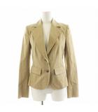 バーバリーブルーレーベル BURBERRY BLUE LABEL テーラードジャケット シングル 裏地チェック柄 コットン 38 ベージュ FC501-201-42 /AN30 ■GY14