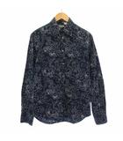 ポールスミスジーンズ Paul Smith JEANS カジュアルシャツ 長袖 レギュラーカラー 花柄 総柄 S 紺 ネイビー /BB ■GY14