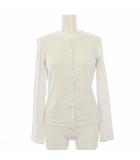 フォクシー FOXEY BOUTIQUE カーディガン ニット フリル 長袖 38 白 39904 /TK ▲H