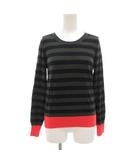 ポールスミス PAUL SMITH ニット セーター 長袖 薄手 プルオーバー ボーダー ウール M カーキ 紺 ネイビー /GV ■GY14