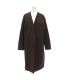ユナイテッドアローズ A DAY IN THE LIFE UNITED ARROWS ノーカラーコート ロング Vネック 36 茶 ブラウン /GV ■GY14