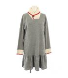 ポロ ラルフローレン POLO RALPH LAUREN ワンピース 長袖 ひざ丈 XL 16 グレー 白 赤 313810697001 /TK ▲H