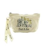 ポール&ジョー PAUL&JOE ポーチ アニマル柄 プリント アイボリー /MI ■MA
