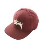 ステューシー STUSSY キャップ 帽子 ウール混 ロゴ刺繍 ボルドー /MI ■MA ユニセックス