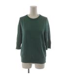 イエナ IENA ニット カットソー 麻 リネン 緑 グリーン 無地 ラウンドネック 七分袖 /AN64 ■MA