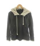 バーバリーブラックレーベル BURBERRY BLACK LABEL パーカー ジップアップ ボア ロゴ コットン 2 グレー D1P18-427-78 /AN96 ■MA