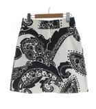 ケイトスペード KATE SPADE スカート ペイズリー柄 0 白 ホワイト 黒 ブラック /AP ■MA