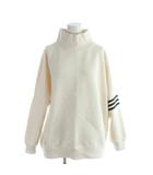 オーバーサイズ ハイネックスウェット トレーナー 長袖 L-XL アイボリー /AP ■MA