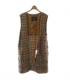 バーバリーズ Burberrys ウールライナー ウール ベージュ チェック柄 ノースリーブ ロング丈 WR055 /GG ■MA