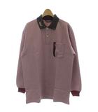 マンシングウェア MUNSINGWEAR ポロシャツ L 赤 レッド ストライプ柄 ポロカラー 長袖 /GG ■MA