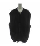 B&Y ユナイテッドアローズ BEAUTY&YOUTH ビューティー&ユース ベスト ウール S 黒 ブラック ノースリーブ ノーカラー ジップアップ /GG ■MA