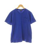 ポロ ラルフローレン POLO RALPH LAUREN Tシャツ カットソー 半袖 Vネック ロゴ刺繍 男の子 XL 18-20 170cm 青 ブルー /KU ■MA