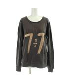 メゾン スコッチ MAISON SCOTCH トレーナー 1 茶 ブラウン ラウンドネック 長袖 ラメ ロゴプリント /AP ■MA