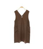 グリーンレーベルリラクシング ユナイテッドアローズ green label relaxing キッズ ジャンパースカート ワンピース Vネック 155 ブラウン /CX ■MA