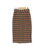 ザラ ZARA ツイードチェックスカート タイト ロング EUR S ピンク マルチカラー /CX ■MA