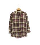 グリーンレーベルリラクシング ユナイテッドアローズ green label relaxing チェックシャツ 長袖 コットン L ブラウン マルチカラー /CX ■MA