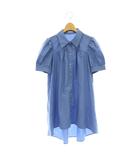アクシーズファム axes femme POETIQUE チュニックシャツ パフスリーブ M ブルー /ES ■MA