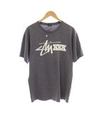 ステューシー STUSSY Tシャツ L 紫 パープル ロゴプリント 半袖 /LP ■MA