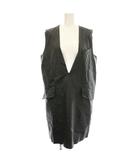 エムエムシックス メゾンマルジェラ MM6 Maison Margiela エコレザー ノースリーブ ワンピース Vネック フェイクレザー 36 黒 ブラック S52CT0552 /☆G