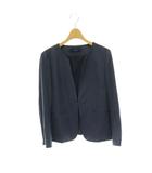 シップス SHIPS ジャケット ノーカラー 背抜き 36 ネイビー /DO ■KC