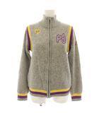 パーリーゲイツ PEARLY GATES ゴルフウェア ニットジャケット ジップアップブルゾン アウター ロゴプリント アンゴラ混 1 グレー 055-272083 /YT ■GY09