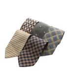 バーバリー BURBERRY バーバリーズ Burberrys' ヴィンテージ ネクタイ 5本セット 総柄 チェック柄 シルク 絹 ベージュ 茶 ブラウン 紺 ネイビー /AN ■GY09