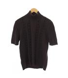 サルヴァトーレフェラガモ Salvatore Ferragamo ニット セーター 半袖 ハイネック ウール アンゴラ XL 茶 /BM ■GY09