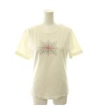 エスカーダ ESCADA Tシャツ カットソー 半袖 ラインストーン オフホワイト /ES ■MA
