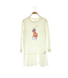 ポロ ラルフローレン POLO RALPH LAUREN ワンピース 長袖 ミニ L 白 ホワイト /NR ■MA
