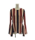 ビーシービージーマックスアズリア BCBGMAXAZRIA ブラウス カットソー 長袖 ストライプ柄 XXS マルチカラー /GG ■KC