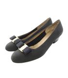 サルヴァトーレフェラガモ Salvatore Ferragamo ヴァラリボン パンプス シューズ 6C 紺 ネイビー 黒 /YM ■GY09