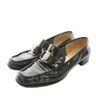 サルヴァトーレフェラガモ Salvatore Ferragamo ローファー エナメル シューズ 7.5C 黒 ブラック /YM ■GY09