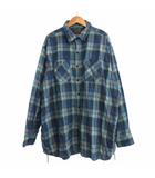 ビームスプラス BEAMS+ エスエスズィー SSZ 22AW FLANNEL SHIRT 22F-SP0201 フランネルシャツ チェックシャツ 青 ブルー Mサイズ 0507