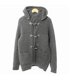 ニット ダッフル コート ジャケット ウール フーディ 48 グレー 0611 IBO70