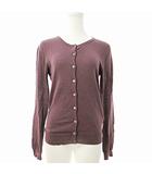 マーガレットハウエル MARGARET HOWELL ウール混 クルーネック カーディガン ニット 長袖 コットン 2 紫 パープル 0623 IBO70